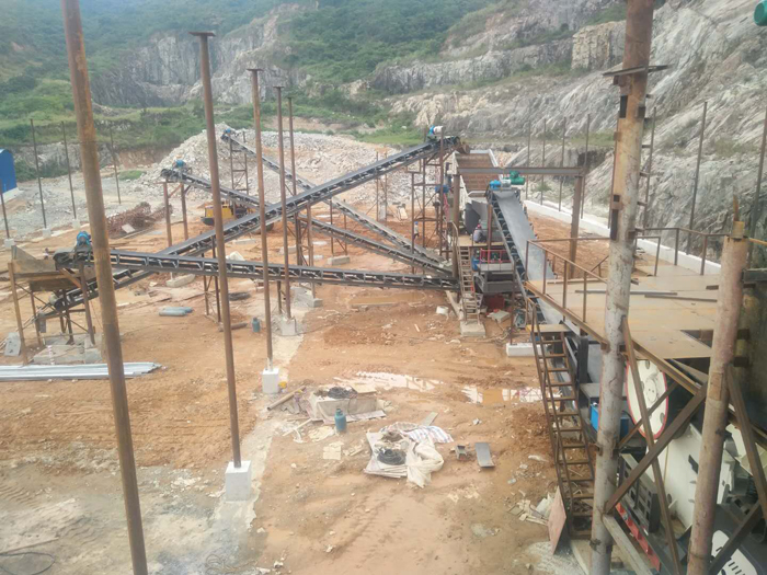 玄武岩破碎生产线安装现场