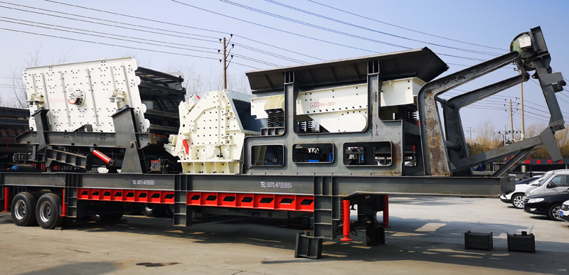 多机组合破碎站同时搭载振动筛和给料机以及破碎机