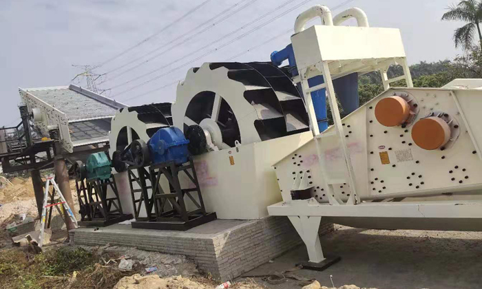 轮斗洗砂机安装现场