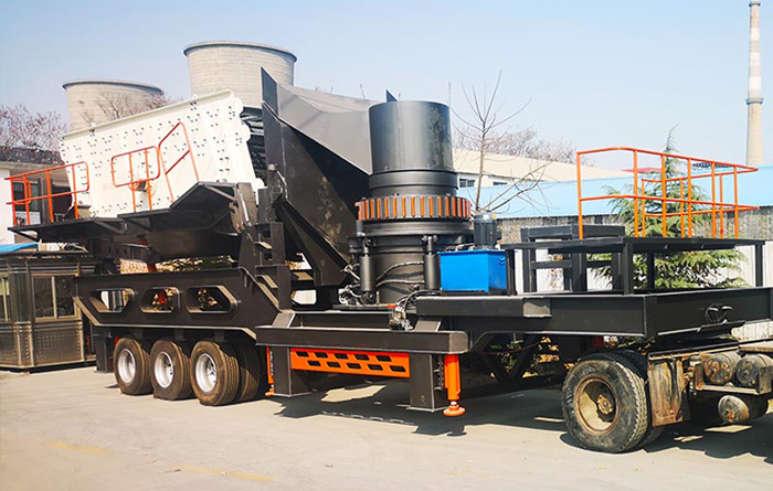 轮胎式移动石头粉碎机