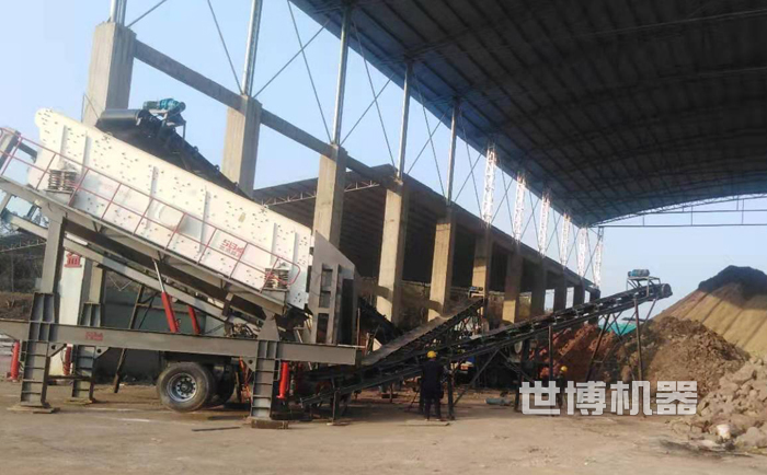 移动式振动筛安装现场