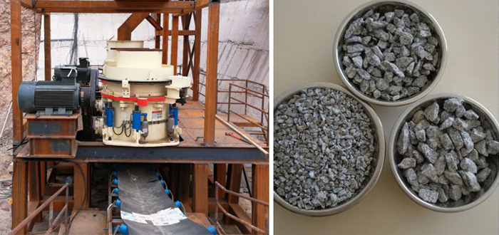 圆锥破破碎花岗岩