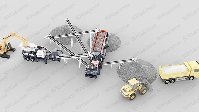 移动式石子生产线流程图