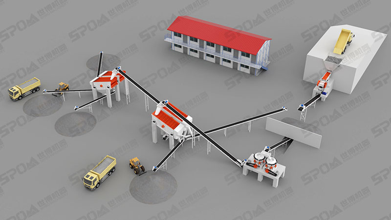 中型破碎生产线(颚破+双圆锥破)