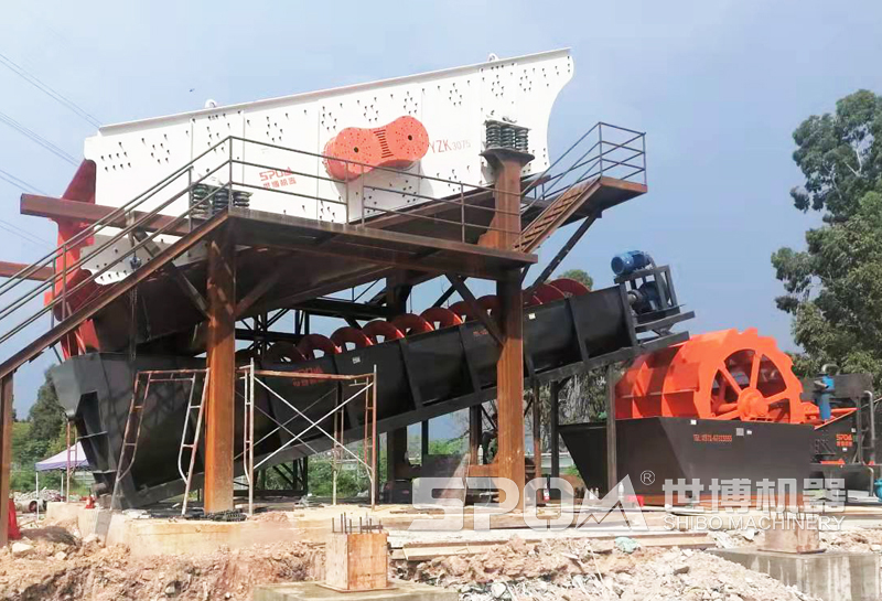 筛沙洗砂设备安装现场