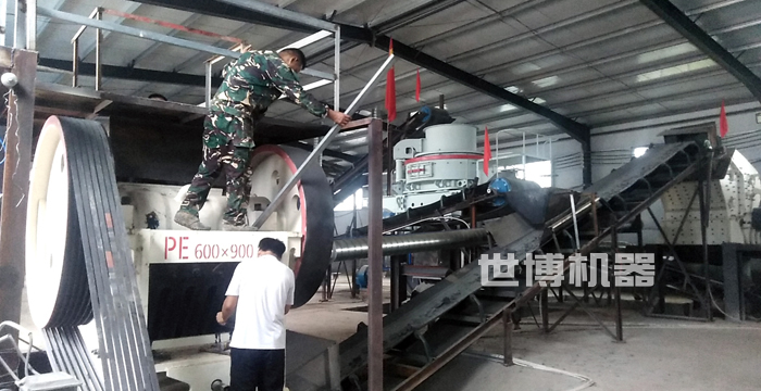 大棚内砂石生产线安装现场