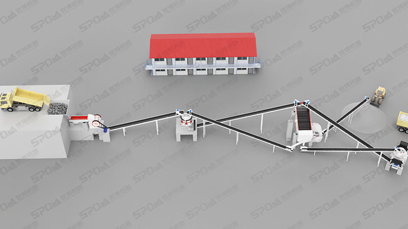 CS135复合圆锥破碎机在生产线中的位置