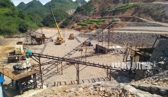 联合碎石生产线安装现场
