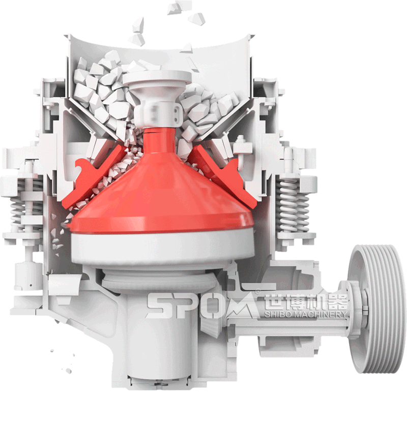 圆锥式破碎机的工作原理图