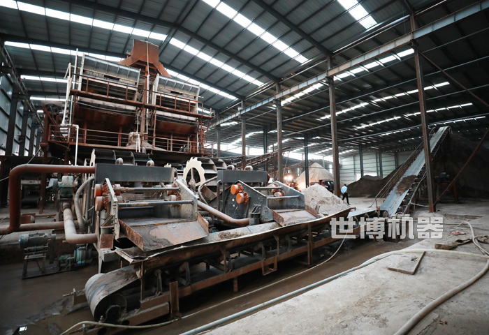 水洗砂生产线工作现场