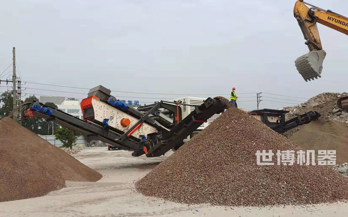 履带式破碎站破碎砖头回收骨料