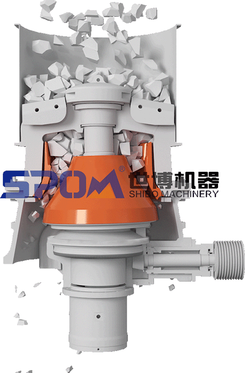 圆锥破碎机工作原理图